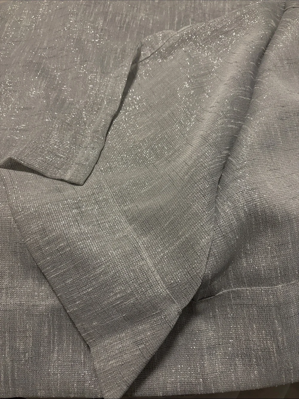Four Rodeo Home Rod Pocket Metalic 54 x 84 each Panel Gray with Silver Shimmery